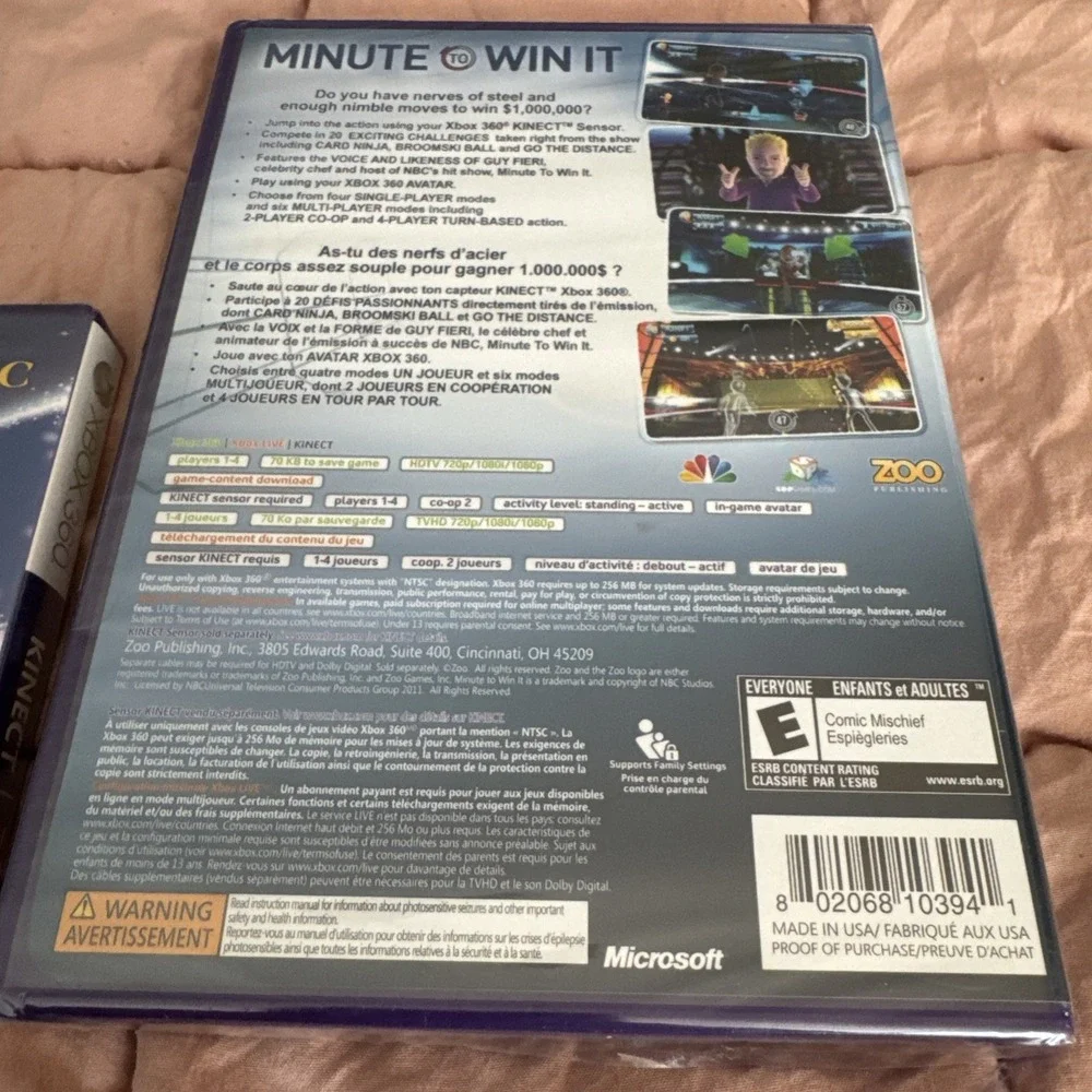 XBOX 360 KINECT Lot Of 2 Disneyland Adventures & Minute To Win It